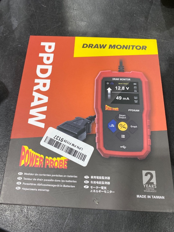 Photo 1 of Power Probe PPDRAW Automotive Battery Voltage and Parasitic Draw Monitor with OBDII Connection
