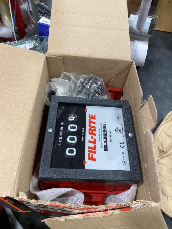 Photo 1 of Fill-Rite 901CMK4200 4-Digit Mechanical Fuel Transfer Meter – 6-40 GPM with FR4200 Series Flange & Installation Components