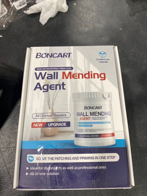 Photo 1 of BONCART 8.6oz Drywall Patch Repair Kit - Professional All-in-1 Tool Set (Scrapers/Sandpaper/Texture Sponge/Gloves/Putty Knife) for Fast Wall Hole Repair
