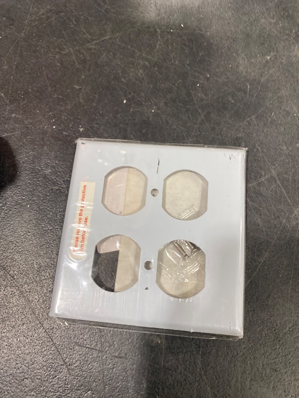 Photo 1 of [2 Pack] BESTTEN 2 Gang Mirror Polished Stainless Steel Duplex Wall Plate, Solid Metal Receptacle Outlet Cover, Chrome Appearance