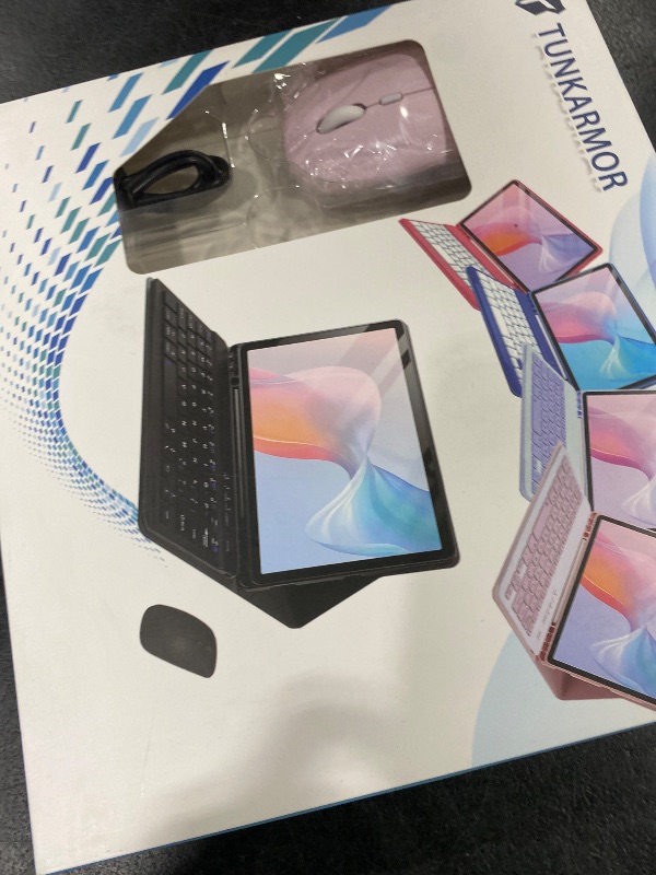 Photo 1 of TUNKARMOR Keyboard Case for iPad mini 5 & Mini 4 7.9 inch - with Mouse and Magnetically Keyboard, Case with Pencil Holder for iPad mini 5th / 4th Generation, Auto Sleep/Wake, Pink