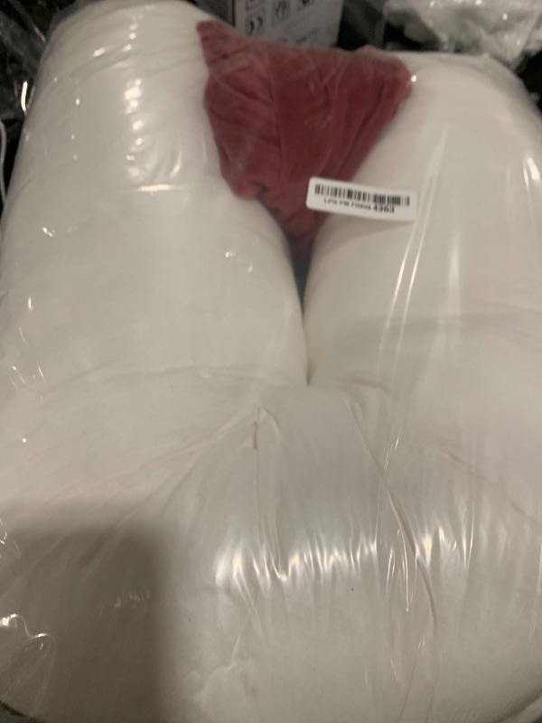 Photo 1 of 1 MIDDLE ONE Bolster Pillow for Bed, Long Round Body Pillow for Adults with Removable Velvet Cover, Decorative Tube Roll Cylinder Pillow, 47 x 7.87 Inch, Red