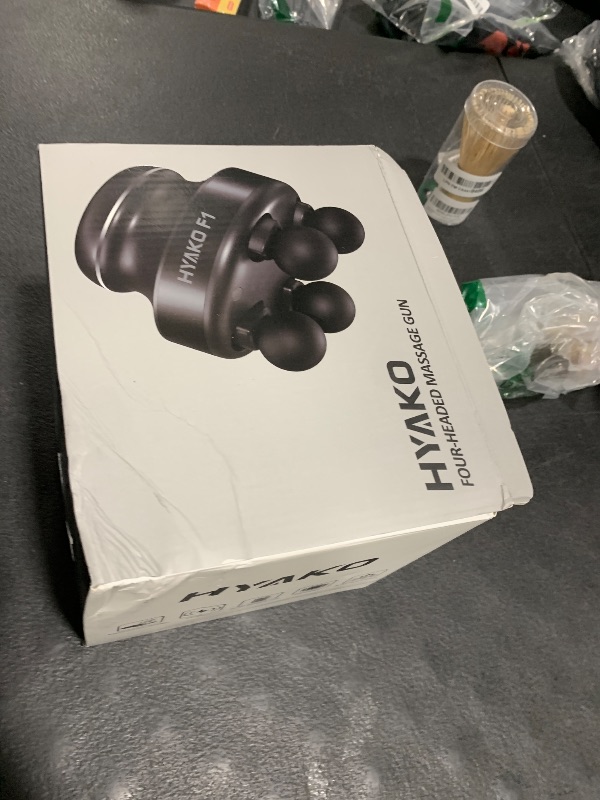 Photo 1 of HYAKO F1 4-Heads Handheld Electric Deep Tissue Body Massager – Portable Orbital Professional Muscle Massager Tool for Easing Shoulder and Back Tension and Chiropractic Tool for Myofascial Release