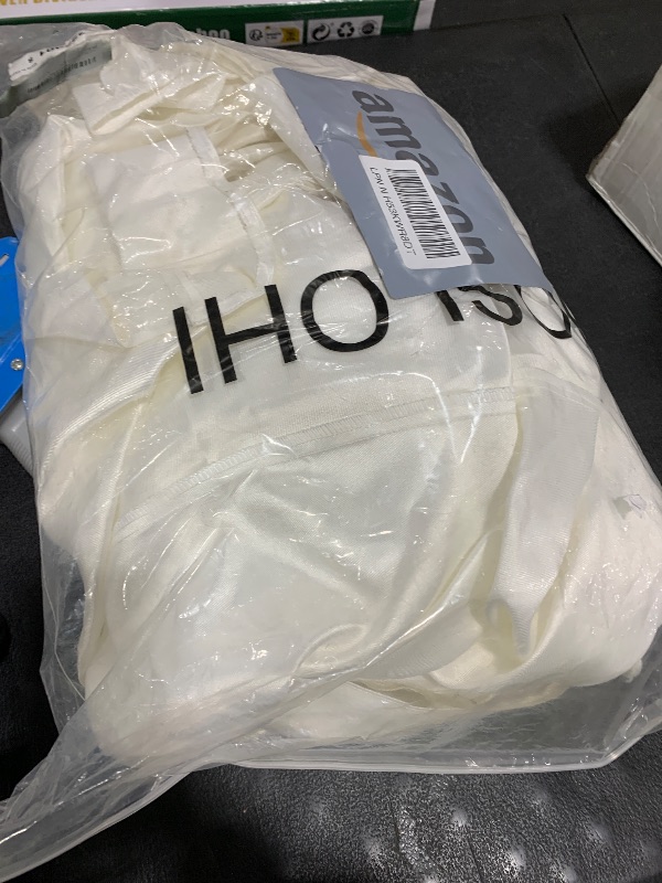 Photo 1 of ZHEXUDAI Sleeveless Long A-Line Satin Dress for Bride Pleated Bust Off Shoulder Bridal Gown Engagement & Wedding Guest High Slit Maxi Dress S White