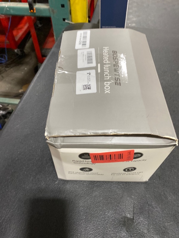 Photo 1 of BOSPEWTSE Cordless Heated Lunch Box, Smart Timer Automatic Heating Food Warmer for Adults, 5.5-Cup Portable Electric Lunch Container with Handheld Insulated Bag