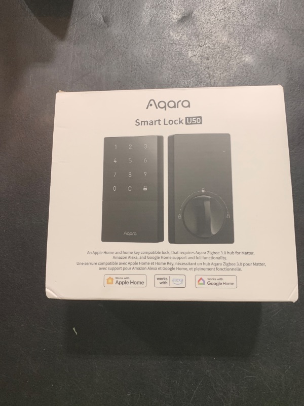 Photo 1 of Aqara Smart Lock U50, Keyless Entry Door Lock with Apple Home Key, Bluetooth Deadbolt Lock, App Remote Control, Supports Apple HomeKit, Matter, Google Home, Alexa, IFTTT, Black