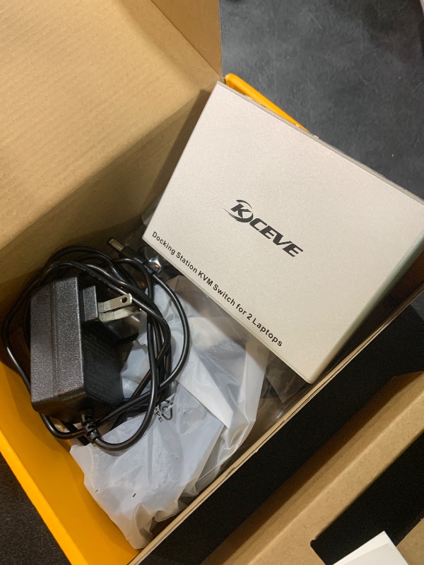 Photo 1 of KCEVE 15-in-1 USB C Docking Station KVM Switch, USB 3.0 KVM Switch 2 Laptops 2 Monitors 4K@60Hz, 2 USB-C MST Port, Dual HDMI Out, 80W PD, 5Gbps, Gigabit Ethernet, TF/SD Card, Wired Remote