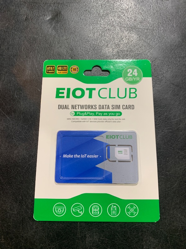 Photo 1 of EIOTCLUB Data SIM Card for 360 Days - Compatible with USA Nationwide Networks for Unlocked Security Solar and Hunting Trail Game Cameras IoT Device(USA Coverage, Triple Cut 3-in-1)