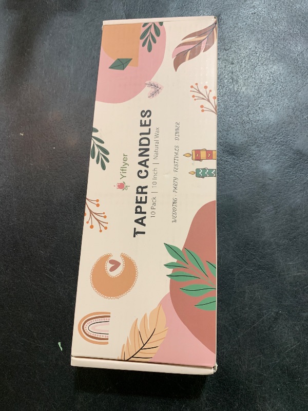 Photo 1 of 10 Inch Dusty Rose Taper Candles for Home Decoration, 10 Pack Unscented Candlesticks for Dinner Wedding Party, Smokeless and Dripless Candle Sticks