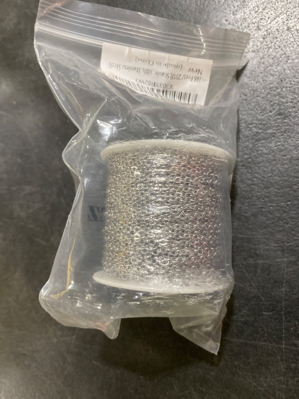 Photo 1 of [66 Feet/ 20M] Stainless Steel Chain Bulk, 2.5mm 304 Stainless Steel Chains Flat Cable Link Chain Bulk for Jewelry Making DIY Craft