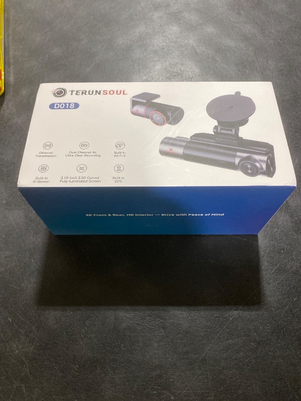 Photo 1 of TERUNSOUl 4K+4K+1080P 3 Channel Dash Cam Front and Rear with Cabin, Free 128GB Card Included, 5.8GHz WiFi6 - up to 20MB/s, IR Night Vision, Built-in GPS, G-Sensor, 24H Parking Mode, Support 512GB Max