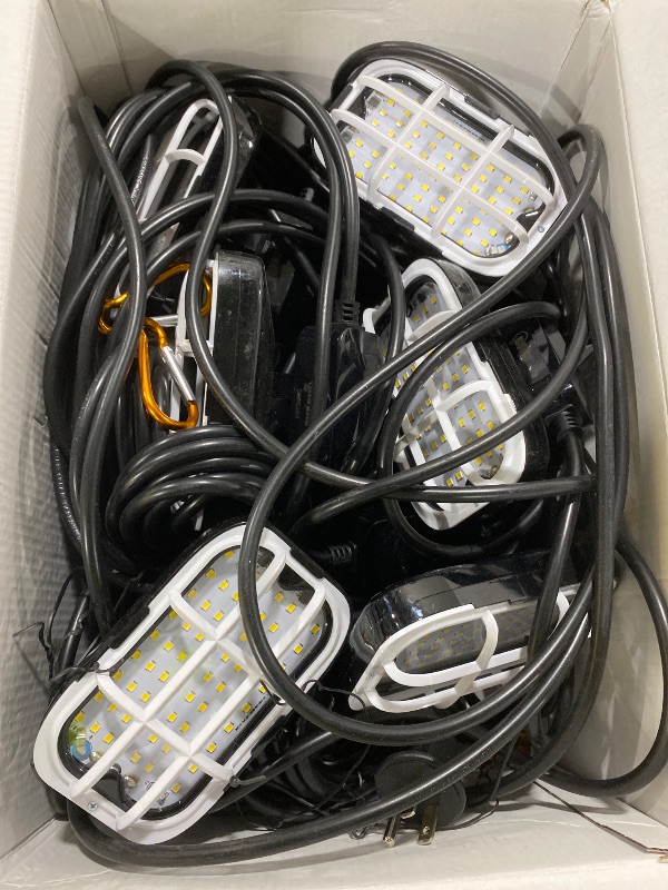 Photo 1 of 100ft LED Construction String Lights,Super Bright 15000lm 150w Adjuest 90&180 Degrees On Both Sides Waterproof IP66 Led String Work Lights, Construction Temporary Lights (100ft-Adjustable 10lights).