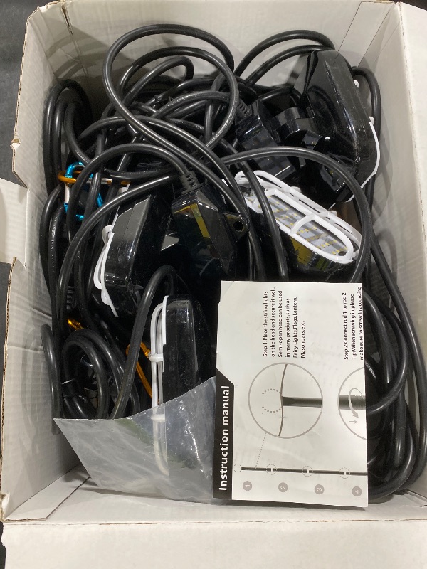 Photo 1 of 100ft LED Construction String Lights,Super Bright 15000lm 150w Adjuest 90&180 Degrees On Both Sides Waterproof IP66 Led String Work Lights, Construction Temporary Lights (100ft-Adjustable 10lights).