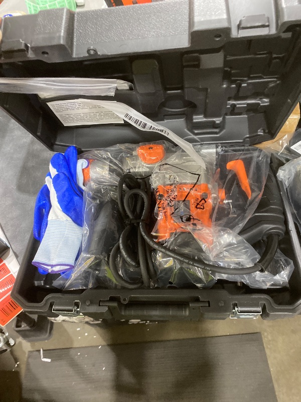 View 2 of 1-1/4 Inch SDS-Plus 13 Amp Heavy Duty Rotary Hammer Drill with Safety Clutch 3 Functions, Vibration Control, for Floor Tile Removal, Concrete Breaker, Including Grease, Chisels & Drill Bits