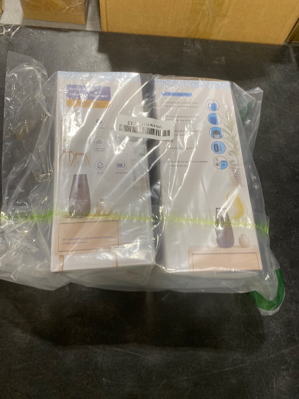 Photo 1 of (2-Pack) Automatic Spray Dispenser, Adjustable Air Freshener Dispenser, Wall Mounted or Standing Aerosol Sprayer for Living Room Bathroom Bedroom Hotel Office Commercial Place (Dark Wood)