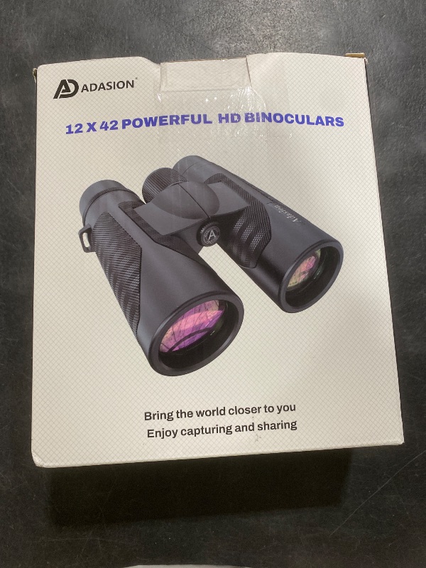 Photo 1 of 12x42 HD Binoculars for Adults High Powered with Phone Adapter and Tripod, Super Bright BAK4 Prism Waterproof Binoculars for Bird Watching Hunting Hiking Safari Travel Sports