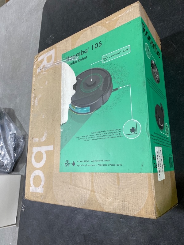 Photo 1 of iRobot Roomba 105 Combo Robot Vacuum & Mop - Easy to use, Intense Power-Lifting Suction, LiDAR Navigation, Multiple Cleaning Modes, Avoids Mopping Carpets, Self-Charging