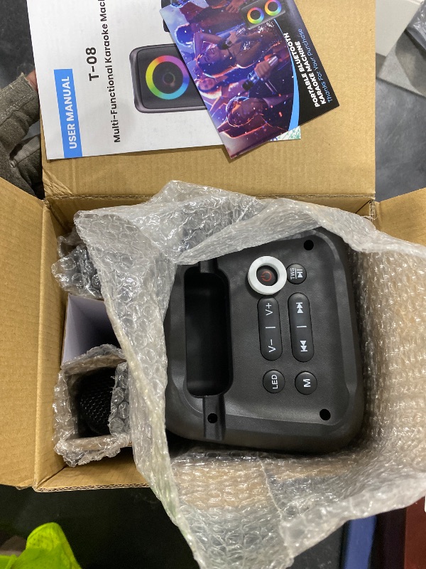 Photo 1 of Karaoke Machine for Adults Kids, Portable Bluetooth Speaker with 2 Wireless Microphones, TWS Mode & LED Light, 10H Battery PA System Stage Monitors,Perfect for Home Party Outdoor Birthday Gifts(Black)