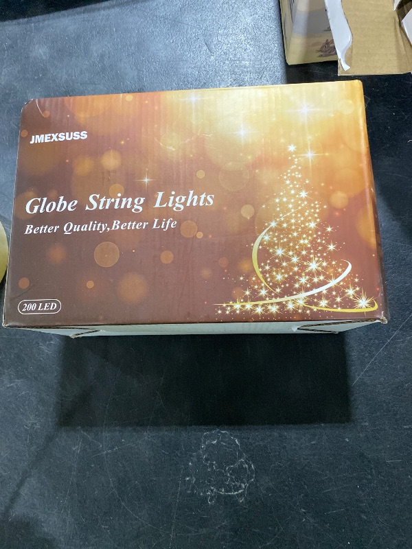 Photo 1 of 100ft Globe String Lights Indoor Outdoor Waterproof, 200 LED Christmas fairy Lights Plug in with Remote, Connectable Hanging Lights for Bedroom Classroom Camping Patio Wedding Garden Decor, Warm White