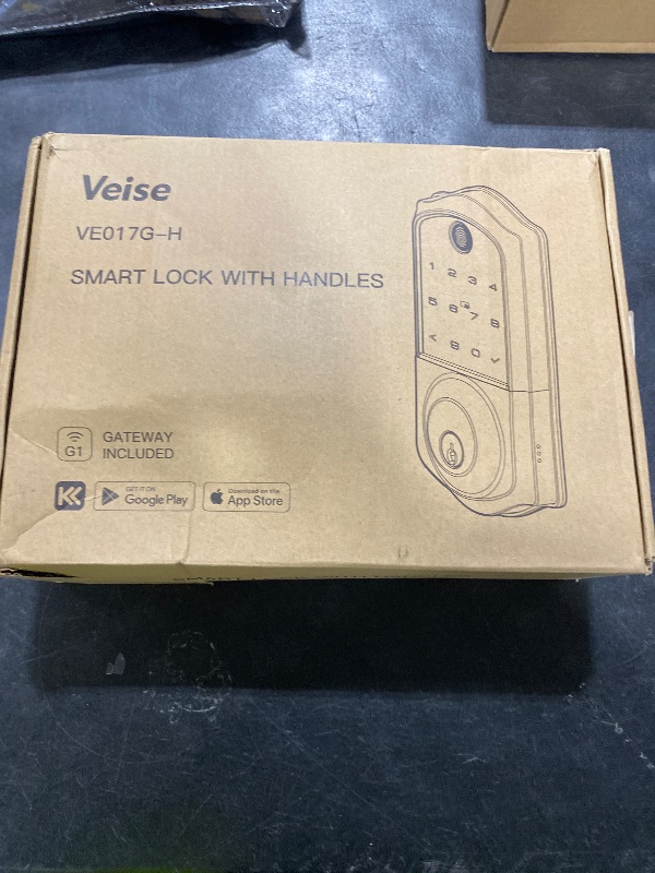 Photo 1 of Veise VE017G-H Wi-Fi Smart Fingerprint Front Door Lock Set, Remote App Control, Keyless Entry Deadbolt with Handle, Backlit Keypad, IP55 Weatherproof, Auto Lock, Easy to Install, Matte Black