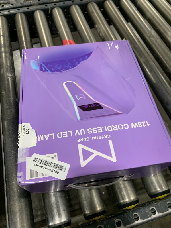 Photo 1 of M - Crystal Cure 128W UV Nail Lamp - Fast Curing Nail Light with 45 Powerful 365nm+405nm LEDs - Cordless, Rechargeable, Auto Sensor - UV Light for Gel Nails for Manicures & Pedicures (Violet)