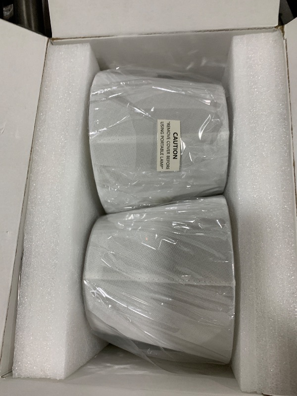 Photo 1 of Kakanuo Cordless Table Lamps Rechargeable Set - 2 Pack Silver 4000mAH Battery Operated Lamps for Decor, 3000K Stepless Dimming Touch Wireless Lamp for Bedroom, Dining Table, Living Room, White Shade