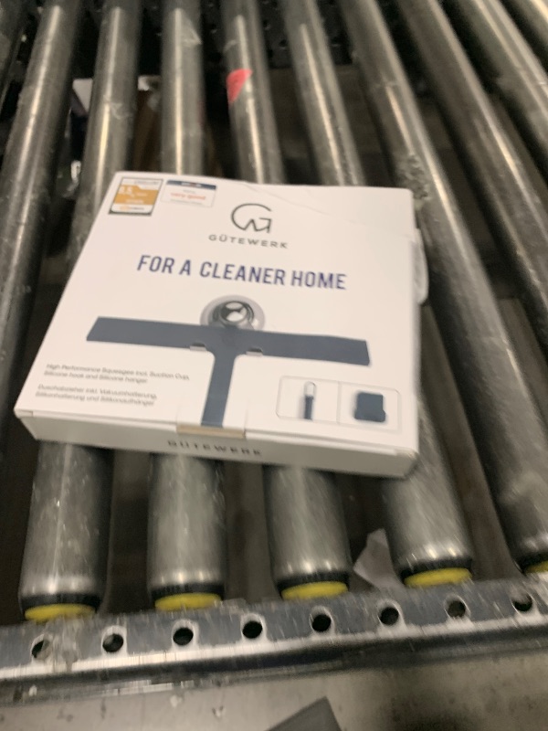 Photo 1 of GÜTEWERK Shower Squeegee for Glass Doors, Silicone Window Squeegee, Bathroom and Glass Cleaning - Black - 9 Inch