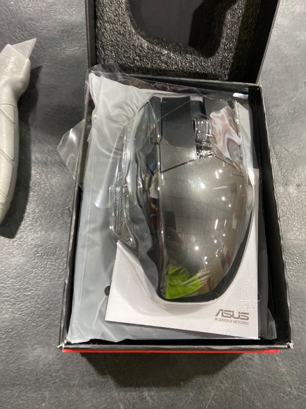 Photo 1 of ASUS ROG Spatha X Wireless Gaming Mouse – MMO/MOBA Design, 12 Programmable Buttons, Right-Handed, 168g, Dual-Mode (Wired/2.4GHz), 19K DPI, up to 67Hr Battery, Magnetic Charging Dock, PC/Mac Support