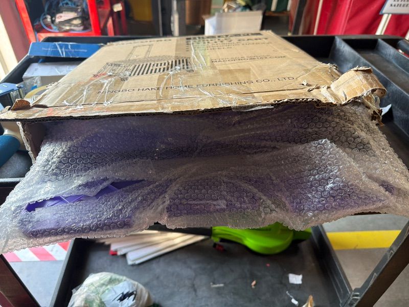 Photo 1 of ***2 BROKEN WHEELS*** Foldable Utility Cart Folding Portable Rolling Crate Handcart with Durable Heavy Duty Plastic Telescoping Handle Collapsible 4 Rotate Wheels for Travel Shopping Moving Luggage Office Use (Purple)