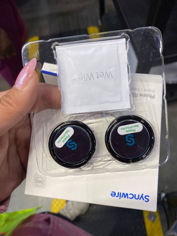 Photo 1 of *MINOR DAMAGE - USED*
Syncwire Cell Phone Ring Holder Stand [2 Pack], 360 Degree Rotation Finger Ring Kickstand with Polished Metal Phone Grip for Magnetic Car Mount Compatible with iPhone, Samsung, LG, Sony, HTC