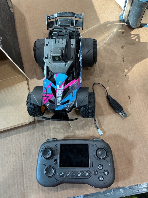 Photo 1 of **MISSING PARTS/check clerk comments**
suangrc RC Truck with Camera, 2.4GHz FPV Remote Control Car with 2.4" LCD Screen, RC Car with 45° Adjustable Camera, 2 Speeds Modes, Alloy Body, Remote Control Off-Road Truck for Adults Beginners
