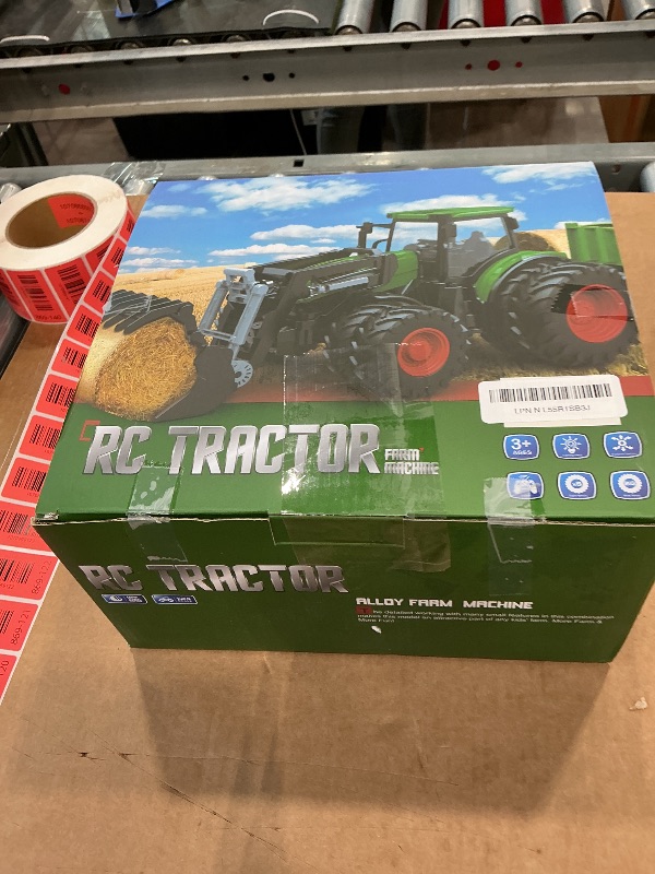 Photo 1 of *MINOR DAMAGE - USED*
Remote Control Tractor Toy with Trailer | Metal Front & Front Loader Farm Vehicle Set with Lights & 8-Wheel Design, RC Tractor Truck for Boys & Girls Ages 3-9, Fun Farm Toy Gift for Toddlers & Kids