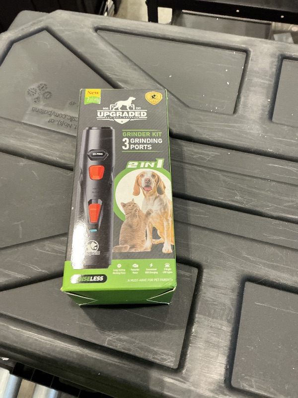 Photo 1 of *MISSING PARTS UNKNOWN*
Dog Nail Grinder with 2 LED Lights Powerful 2 Speeds Super Quiet Dog Nail Trimmers with 3 Grinding Wheels Rechargeable Pet Dog Nail Clippers for Large Medium Puppy Dogs Dog Nail File Cat Nail Clipper