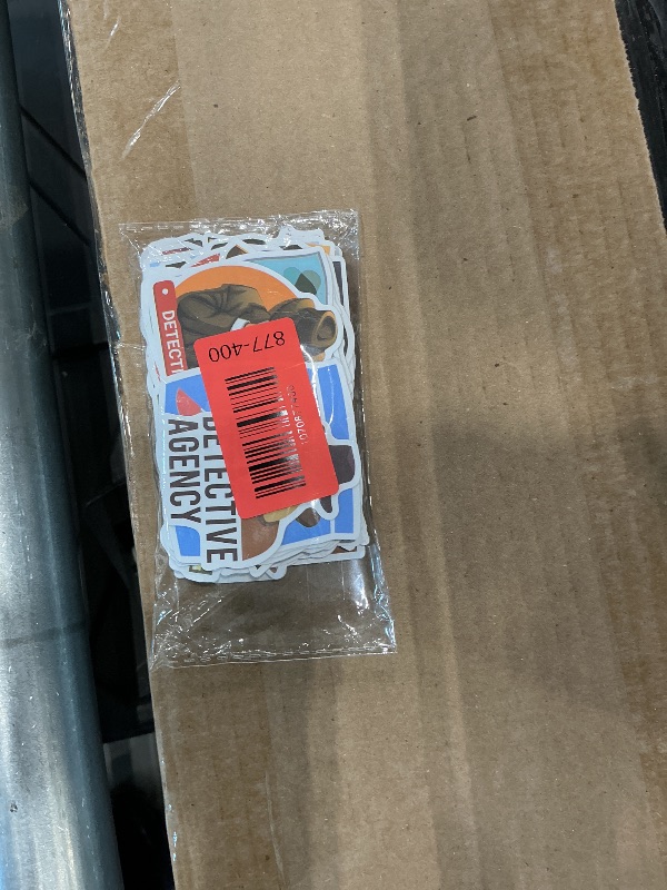 Photo 1 of 100 Pcs Detective Stickers, Secret Agent Spy Birthday Party Decorations Detective Themed Party Decorations Gifts Vinyl Waterproof Stickers for Water Bottle Laptop