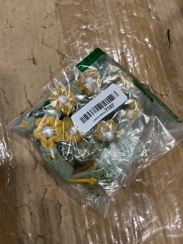 Photo 1 of *MINOR DAMAGE - USED*
Hosiwei Boho Style Handmade Braided Cotton Daisy Dog Collar - Adjustable Sliding Ring with Flowers Pearls | Decorative Bohemian Pet Fashion Necklace Accessories for Daily Wear & Party