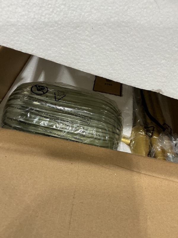 Photo 1 of ?Upgraded? Dimmable Glass Floor Lamp for Living Room, Modern Gold Standing Lamp with Green Ribbed Glass Lampshade & Knob Dimmer, Arc Tall Lamp for Bedroom Office Reading Room, 2700K Led Bulb Included