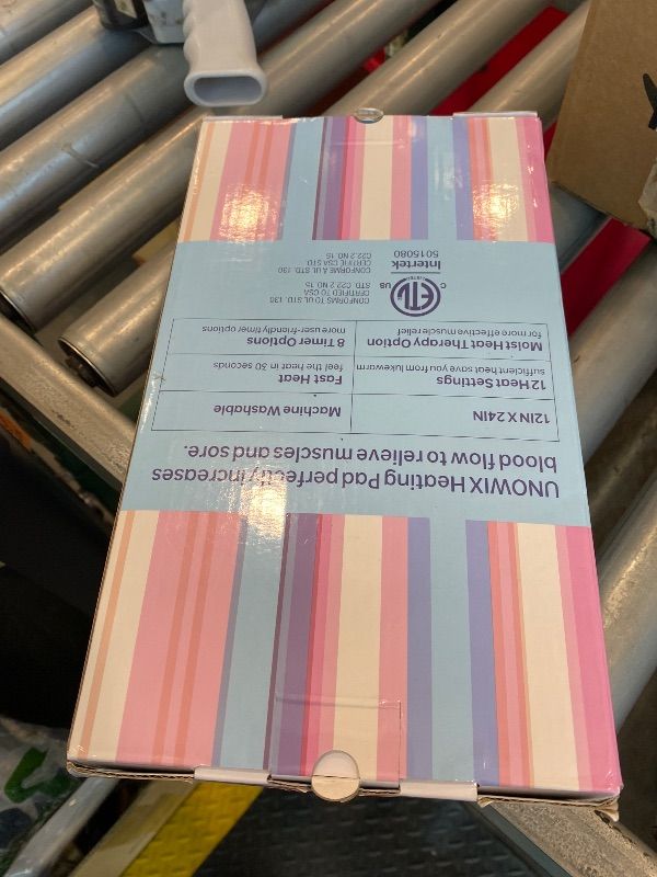 Photo 1 of *MISSING PARTS - See Clerk Notes*
UNOWIX XL Electric Heating Pad for Back Pain Relief - 12 Heat Levels, 8 Timers, Moist Heat Option, Cute Plush Heat Pad, Gifts for Women, Men, Mom, Dad, Machine Washable-Rainbow-L(12" x 24")