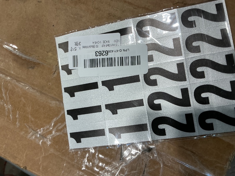 Photo 1 of 1.5 inch Self Adhesive Numbers for Mailbox, House Numbers, Reflective Mailbox Number, Trash Cans Number, for Outside, 60 PCS (Black/White)