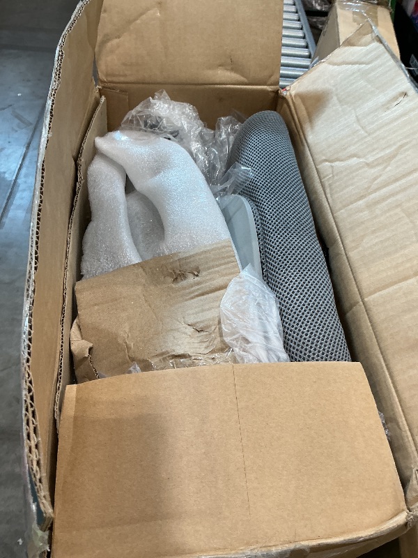 Photo 1 of **sold for parts** DUMOS Home Office Computer Chair - Ergonomic Mid Back Desk with Lumbar Support and Rocking Mode, Height Adjustable with Fixed Armrest, for Conference Meeting Room, 360° Swivel, Adults, Grey