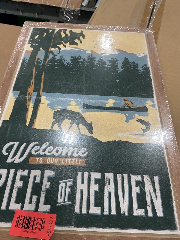 Photo 1 of ***MINOR SCRATCH*** Welcome to Our Piece of Heaven Wall Decor - Large Lake House Wall Art for Living Room, Kitchen or Entryway