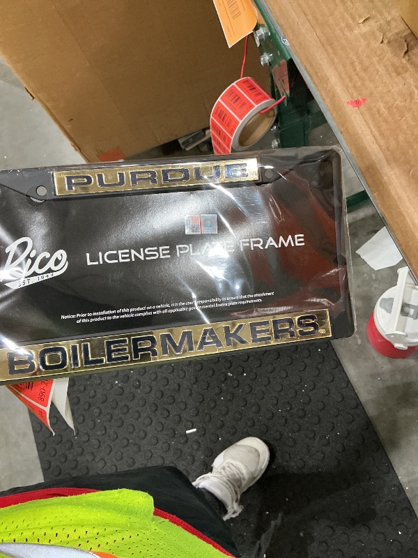 Photo 1 of *MINOR DAMAGE - USED*
Rico Industries NCAA Rico Industries Purdue Boilermakers Black Black Laser Cut Chrome Frame 12" x 6" 12" x 6" Black Laser Cut Chrome Frame - Car/Truck/SUV Automobile Accessory