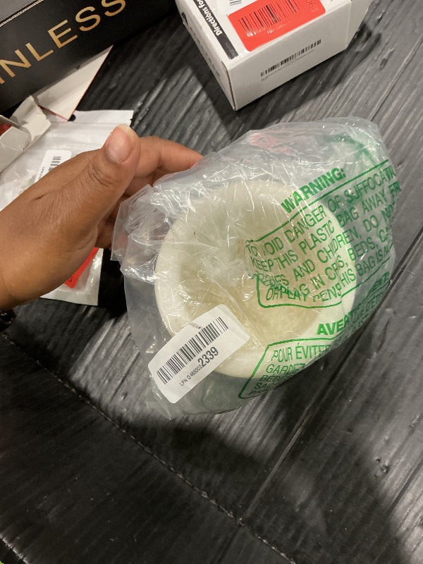 Photo 1 of ***MISSING PESTLE, SELLING FOR PARTS, FINAL SALE***LIUHER Marble Mortar and Pestle Set, 150ml, Spice Grinder, Herb Ginder, Unpolished Marble Spice Crusher, Kitchen Utensil (4"X4"), Taiwan Select***MISSING PESTLE, SELLING FOR PARTS, FINAL SALE***