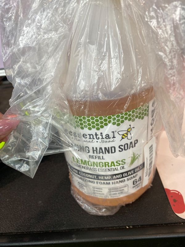 Photo 1 of *MINOR DAMAGE - USED*
Beessential All Natural Bulk Foaming Hand Soap Refill, 64 oz Lemongrass | Made with Moisturizing Aloe & Honey - Made in the USA