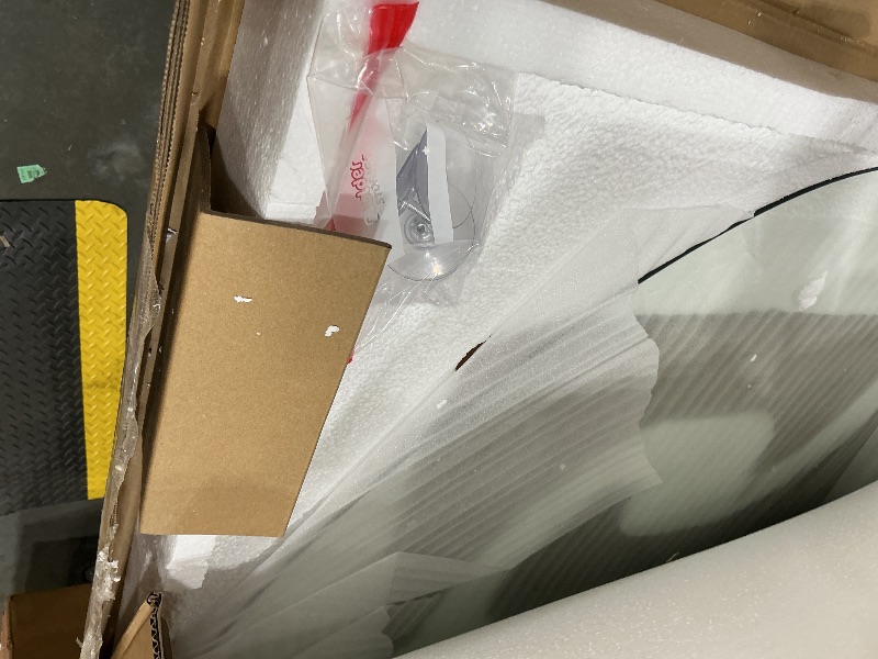 Photo 1 of **FINAL SALE, SEE NOTES**Modern Glass Coffee Table for Living Room, Mid Century Coffee Table, Small Coffee Tables, Suitable for Bedroom Living Room Reception Office Tables (Walnut/Transparent, Medium)