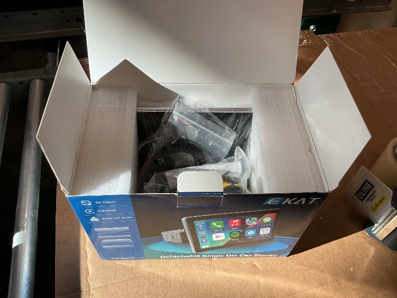 Photo 1 of 10.1 inch Single Din Car Stereo with CarPlay and Android Auto, 10 inch Touch Screen Radio with Mirror Link/1080P/EQ Audio/SWC/Bluetooth +Backup Camera+MIC