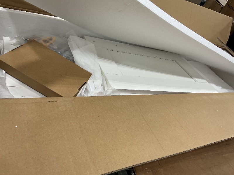 Photo 1 of *MISSING PARTS*
White Laundry Room Cabinets and Storage with 4 Doors and Utility Adjustable Shelf?Gabinetes Para Cocina Cupboard Kitchen Organizers and Storage Pantry Wall Mounted 12.4"D x 47.2"W x 19.7"H