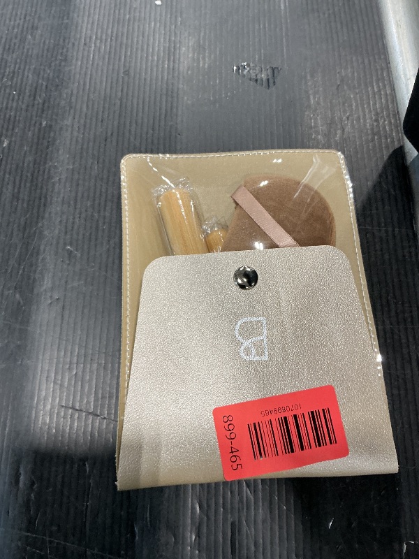 Photo 1 of ***MISSING PIECES*** BS-MALL Travel Makeup Brushes Premium Synthetic Foundation Powder Concealers Eye Shadows 7 PCS with Triangle Puff & Storage Bag (Bamboo)
