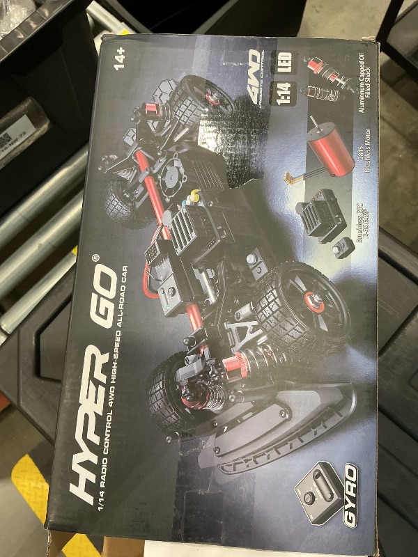 Photo 1 of *UNTESTED*
HYPER GO 14301 V3 1/14 RTR Brushless RC Drift Car with Gyro, Max 38 mph Fast RC Cars for Adults, 4WD All-Road Street Bash RC Truck, Electric Powered High Speed Drifting for Adult