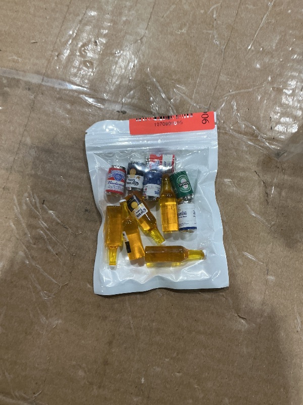 Photo 1 of 1:12 Scale 11 Pcs Miniature Beer Bottles and Beer Cans Mini House Drink Accessories for Fairy Garden Pub Bar Decoration Dollhouse Beer Glass Model