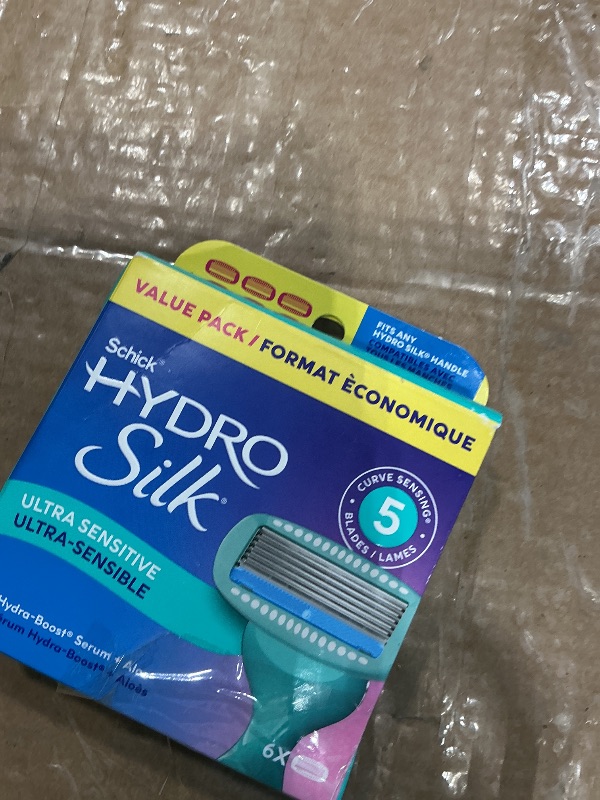 Photo 1 of Schick Hydro Silk Sensitive Razor Blade Refills, 6 Count | 5-Blade Sensitive Skin Razors for Women | Womens Razor Refills for Sensitive Skin